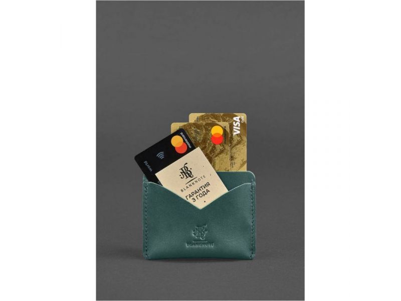 Женская кожаная визитница 5.0 зеленая, фото 2