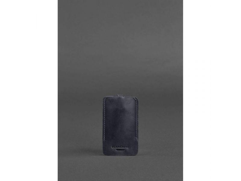 Кожаная ключница 1.0 синяя Crazy Horse, фото 4