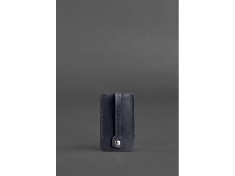 Кожаная ключница 1.0 синяя Crazy Horse, фото 1