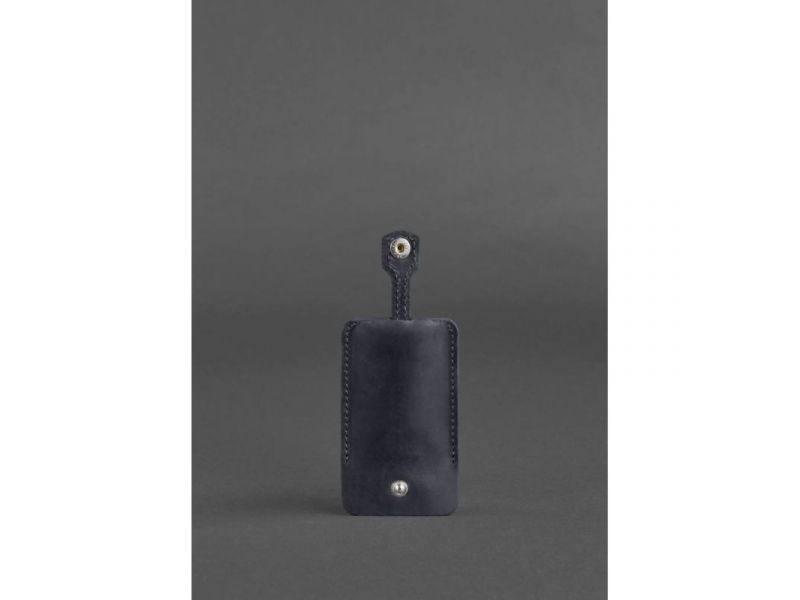 Кожаная ключница 1.0 синяя Crazy Horse, фото 3