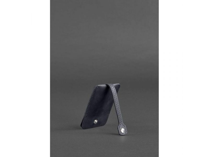 Кожаная ключница 1.0 синяя Crazy Horse, фото 5