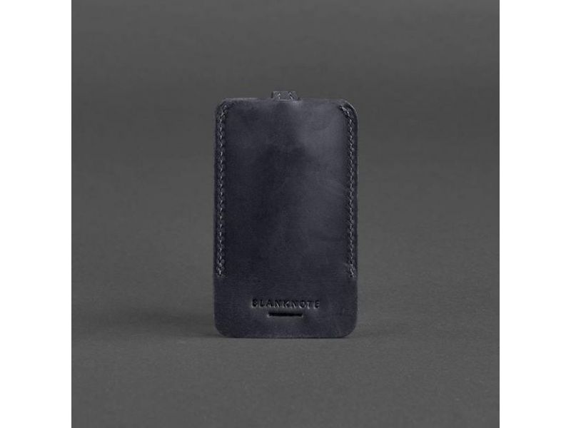 Кожаная ключница 1.0 синяя Crazy Horse, фото 6