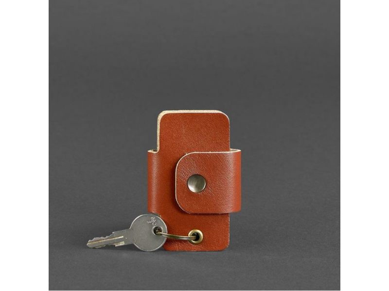 Кожаная ключница смарт-кейс 4.0 светло-коричневая, фото 3