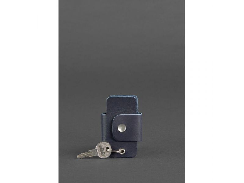 Кожаная ключница смарт-кейс 4.0 темно-синяя, фото 1