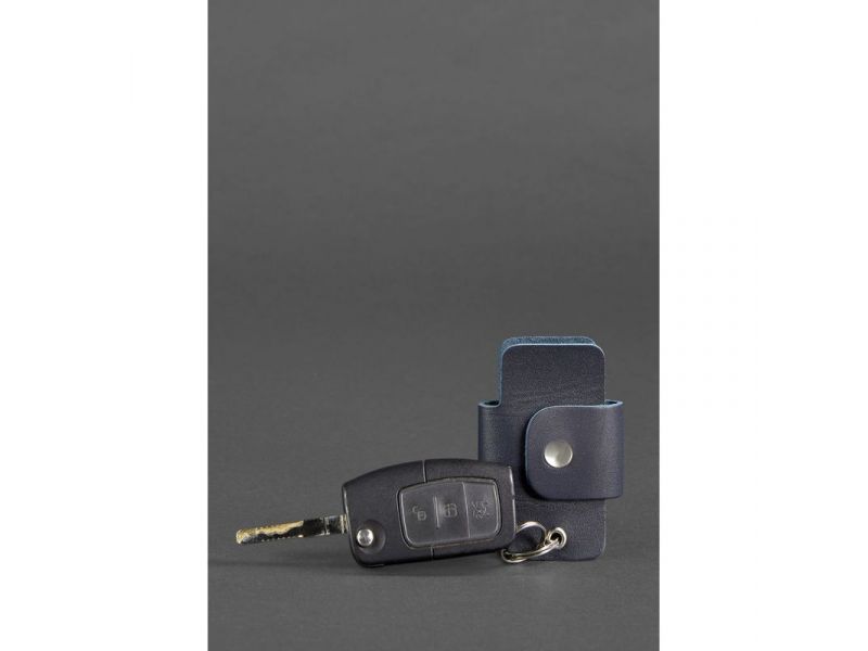 Кожаная ключница смарт-кейс 4.0 темно-синяя, фото 2