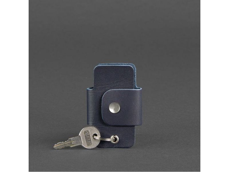Кожаная ключница смарт-кейс 4.0 темно-синяя, фото 3