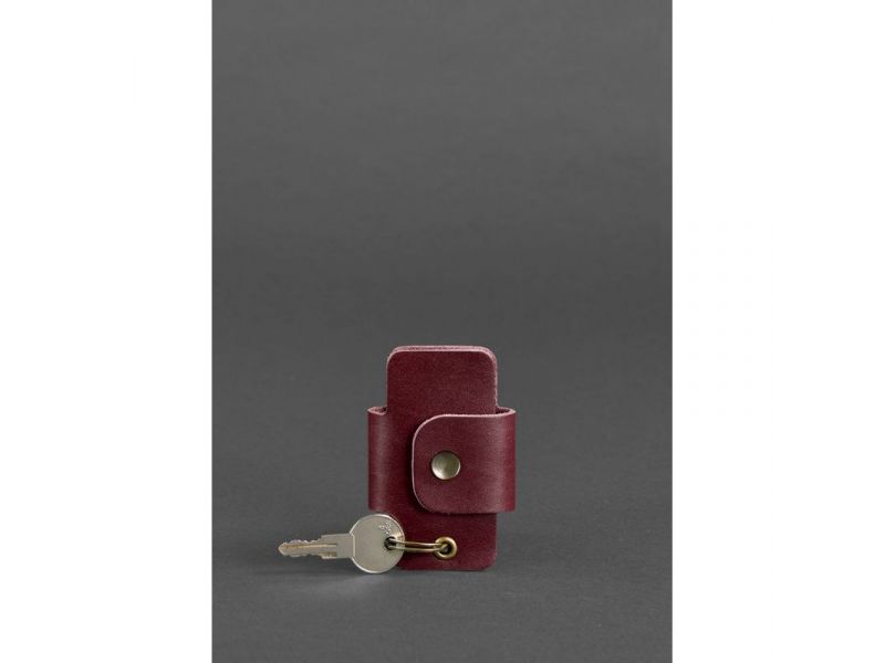 Кожаная ключница смарт-кейс 4.0 бордовая, фото 1