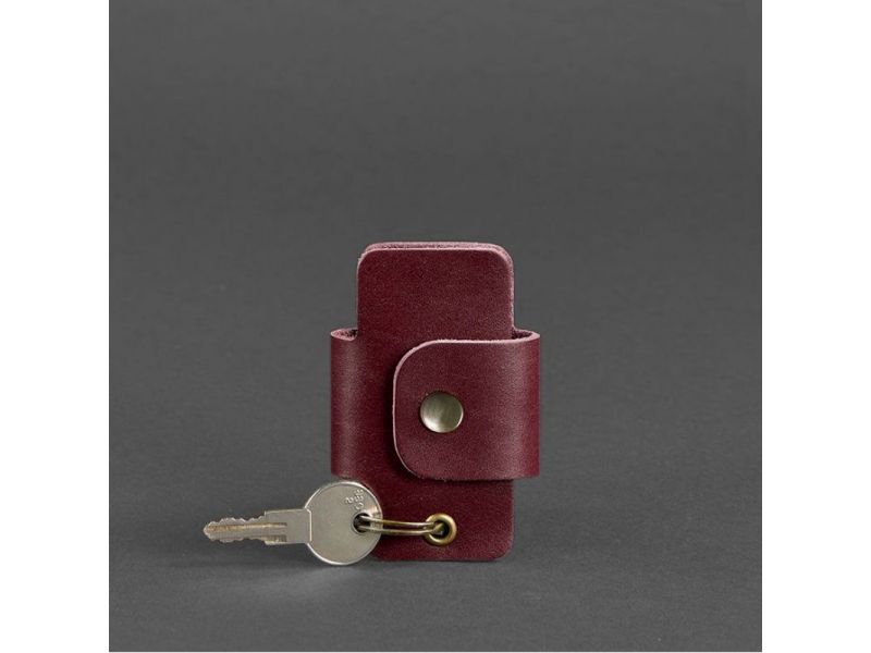 Кожаная ключница смарт-кейс 4.0 бордовая, фото 3