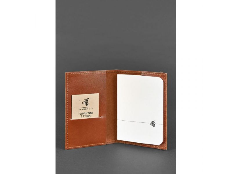 Кожаная обложка для паспорта 1.0 светло-коричневая, фото 2