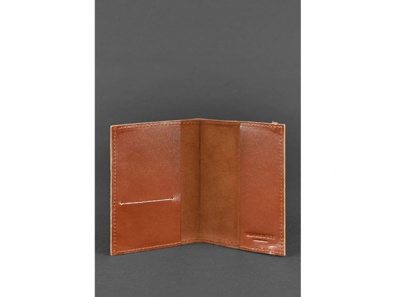 Кожаная обложка для паспорта 1.0 светло-коричневая, фото 3