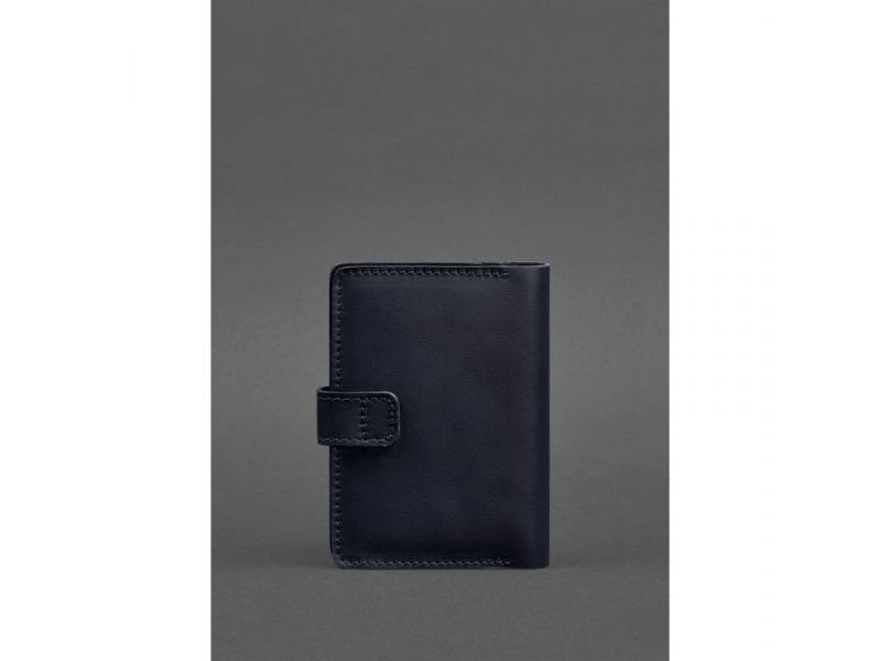 Кожаная обложка для паспорта 3.0 темно-синяя, фото 4