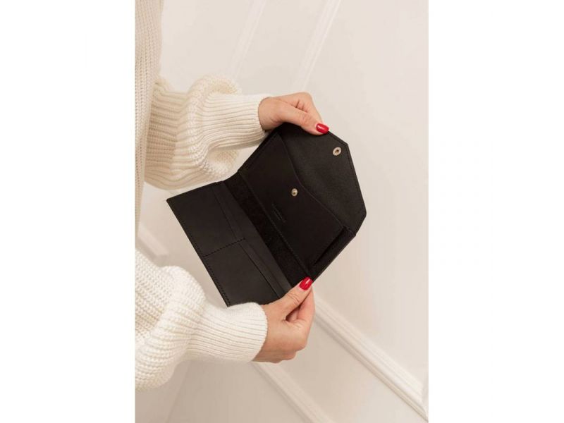 Кожаное портмоне 3.0 черное Crazy Horse, фото 8