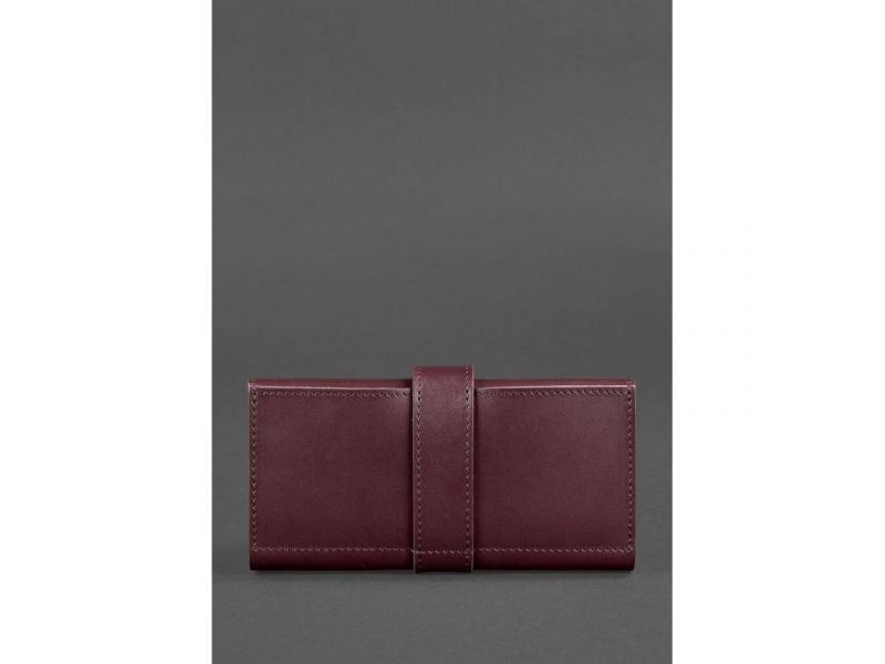 Кожаное женское портмоне 3.0 бордовое Krast, фото 4