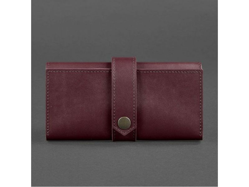 Кожаное женское портмоне 3.0 бордовое Krast, фото 5