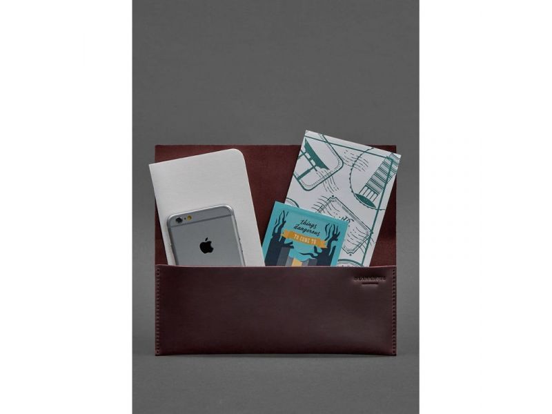 Кожаный тревел-кейс Voyager 1.0 Krast бордовый, фото 2