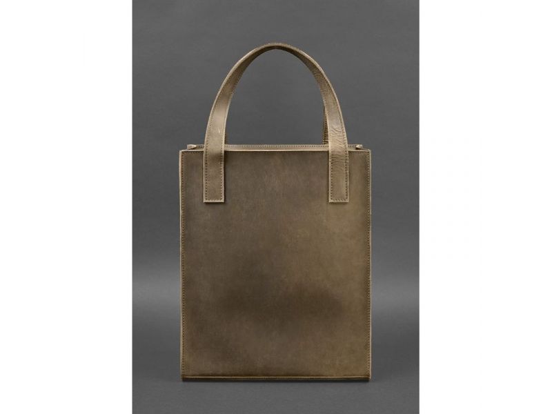 Кожаная женская сумка шоппер Бэтси с карманом темно-коричневый Crazy Horse, фото 4