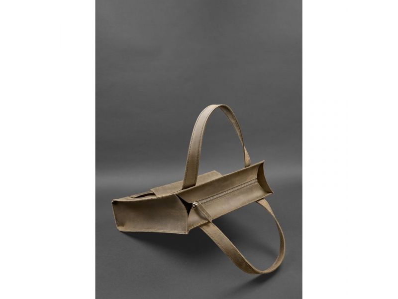 Кожаная женская сумка шоппер Бэтси с карманом темно-коричневый Crazy Horse, фото 5