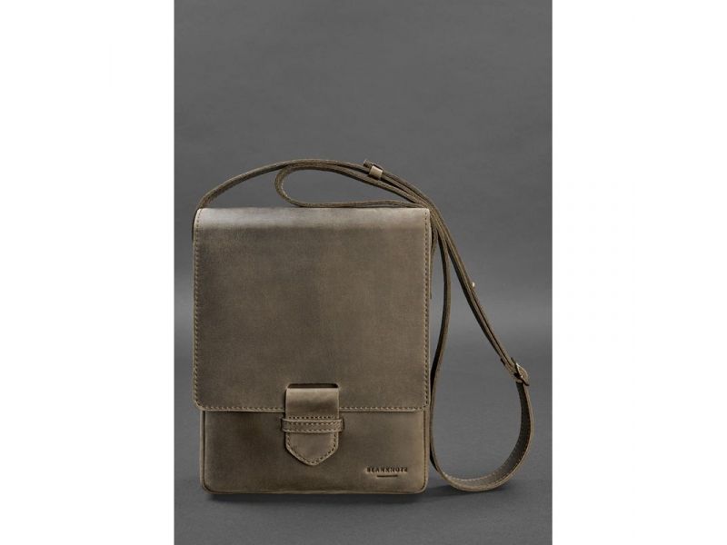 Мужская кожаная сумка-мессенджер Esquire темно-коричневый Crazy Horse, фото 2