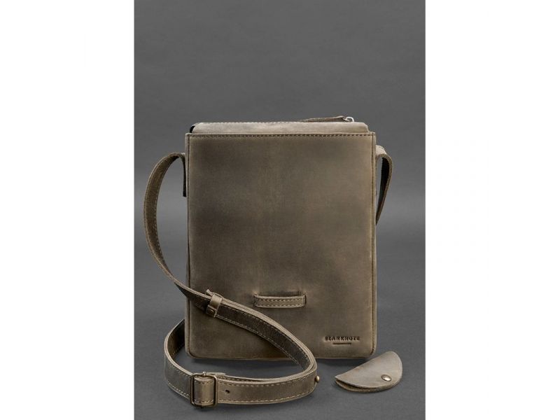 Мужская кожаная сумка-мессенджер Esquire темно-коричневый Crazy Horse, фото 4