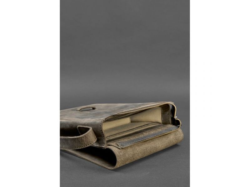 Мужская кожаная сумка-мессенджер Esquire темно-коричневый Crazy Horse, фото 5