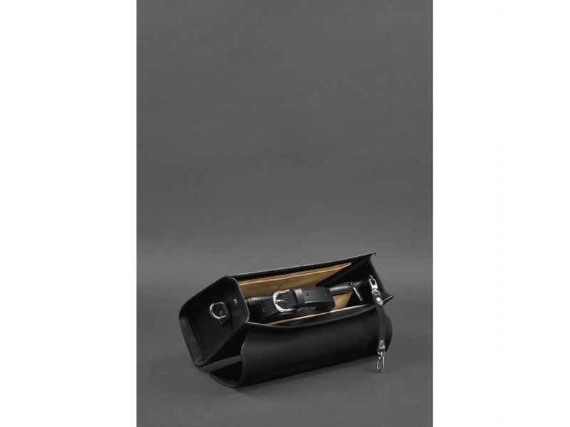 Женская кожаная сумка-кроссбоди Lola черная, фото 5