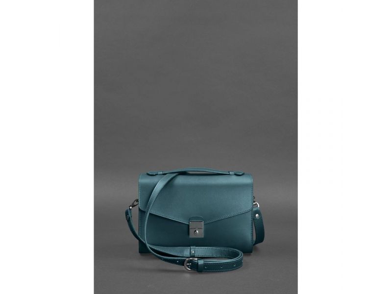 Женская кожаная сумка-кроссбоди Lola зеленая, фото 4