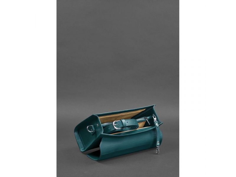 Женская кожаная сумка-кроссбоди Lola зеленая, фото 5