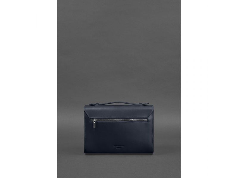 Женская кожаная сумка-кроссбоди Lola темно-синяя, фото 3