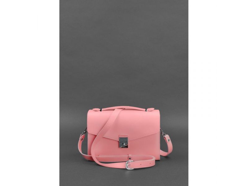 Женская кожаная сумка-кроссбоди Lola розовая, фото 4