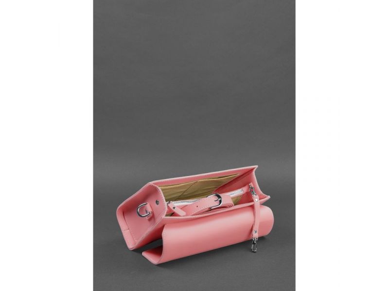 Женская кожаная сумка-кроссбоди Lola розовая, фото 5