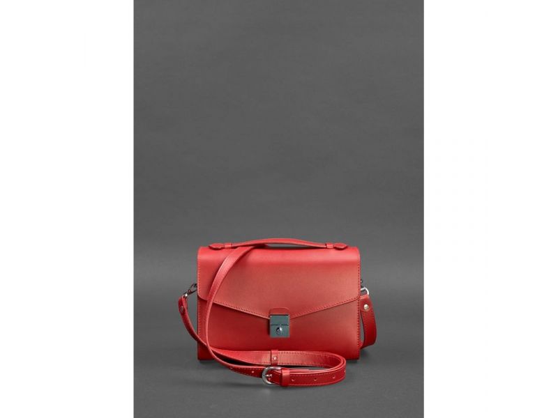 Женская кожаная сумка-кроссбоди Lola красная, фото 4