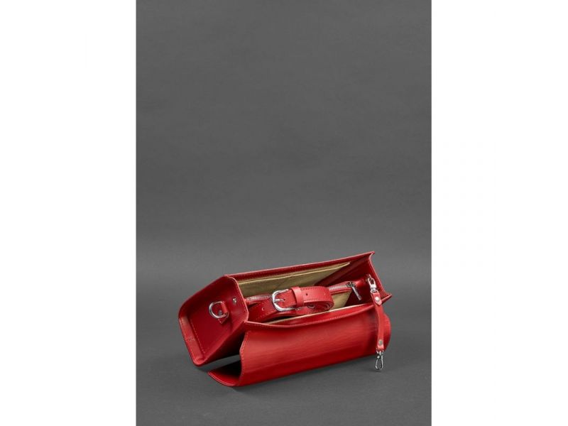 Женская кожаная сумка-кроссбоди Lola красная, фото 5
