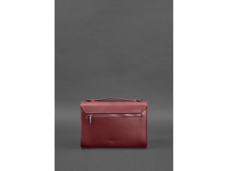 Женская кожаная сумка-кроссбоди Lola бордовая, фото 3