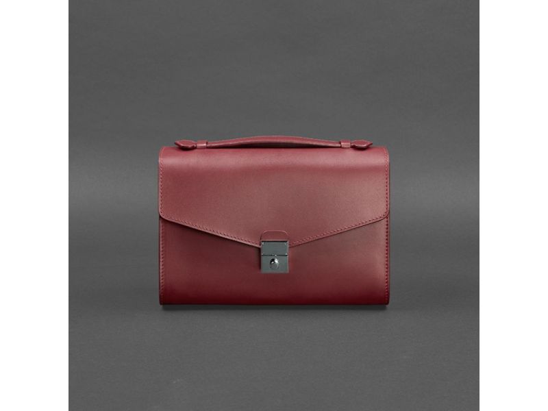 Женская кожаная сумка-кроссбоди Lola бордовая, фото 8