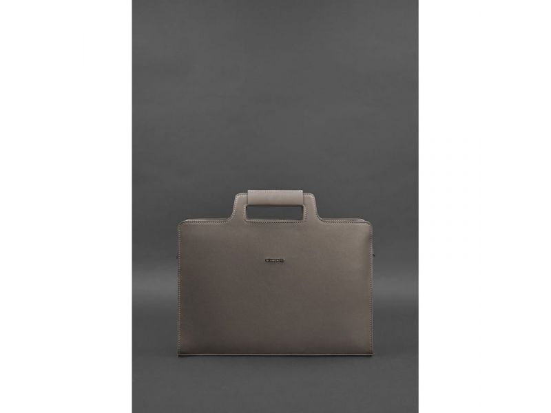 Женская кожаная сумка для ноутбука и документов темно-бежевая, фото 2