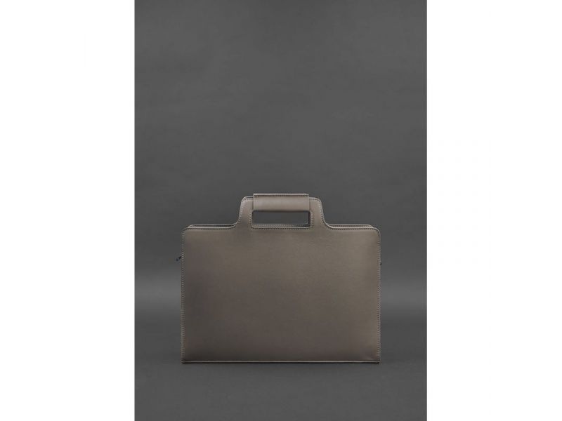 Женская кожаная сумка для ноутбука и документов темно-бежевая, фото 3