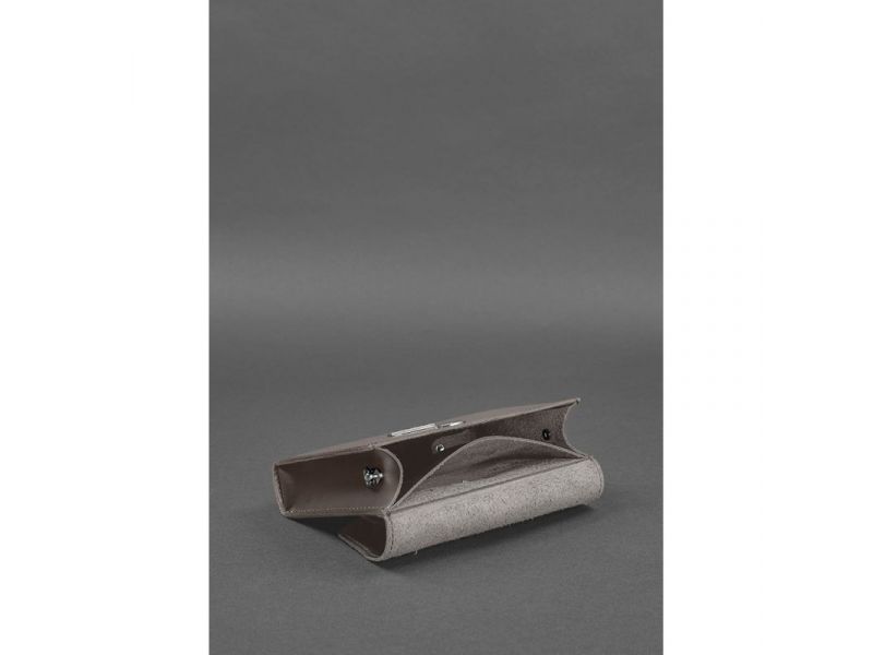 Женская кожаная сумка поясная/кроссбоди Mini темно-бежевая, фото 5