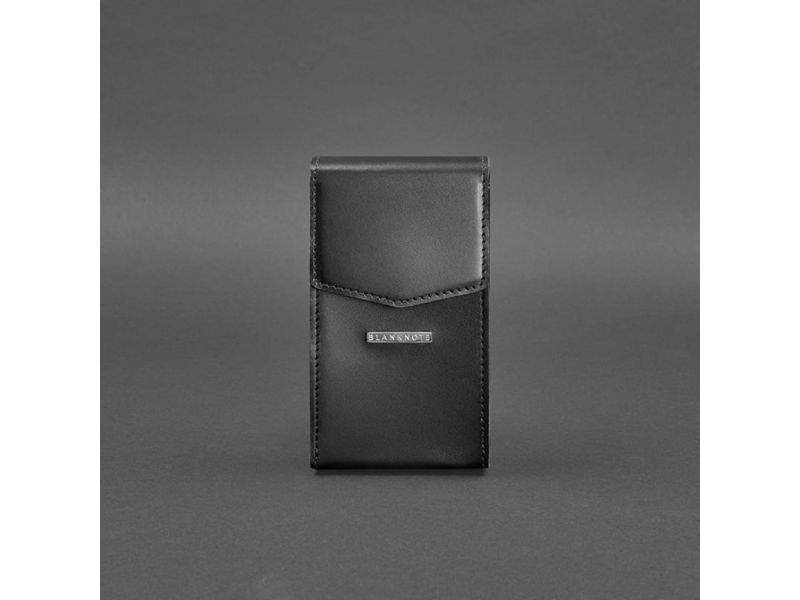 Вертикальная женская кожаная сумка Mini черная поясная/кроссбоди, фото 10