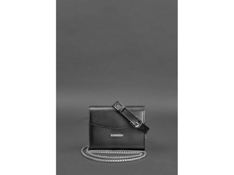 Набор женских черных кожаных сумок Mini поясная/кроссбоди, фото 3