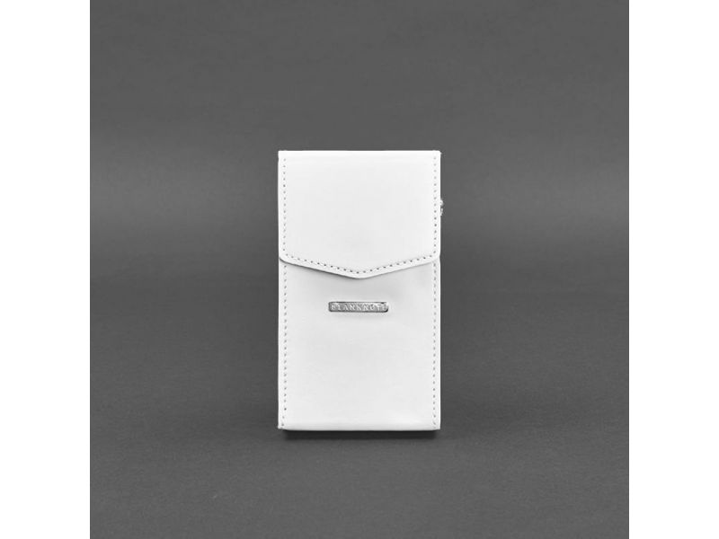 Вертикальная женская кожаная сумка поясная/кроссбоди Mini белая, фото 9