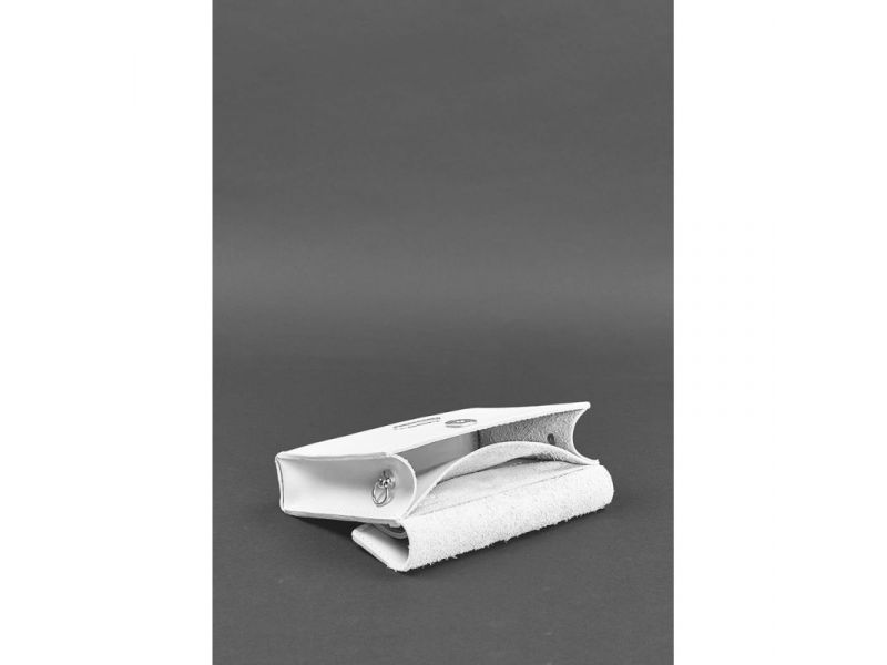 Женская кожаная сумка поясная/кроссбоди Mini белая, фото 5