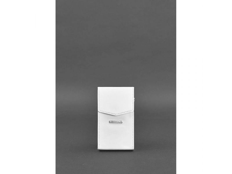 Вертикальная женская кожаная сумка поясная/кроссбоди Mini белая, фото 2