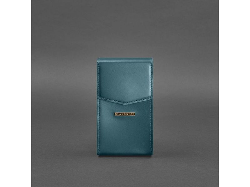 Вертикальная женская кожаная сумка Mini поясная/кроссбоди зеленая, фото 9