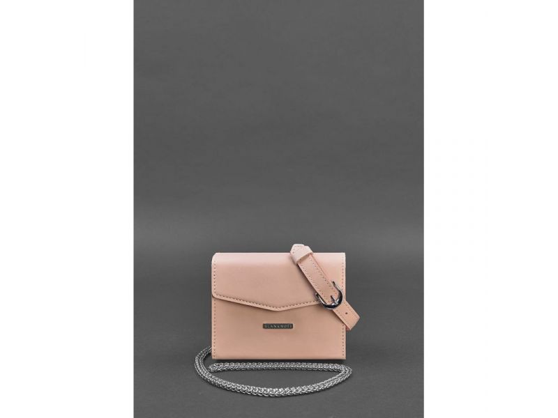 Женская кожаная сумка поясная/кроссбоди Mini розовая, фото 3