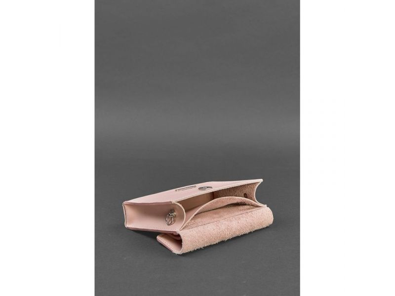 Женская кожаная сумка поясная/кроссбоди Mini розовая, фото 5