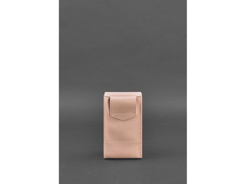 Вертикальная женская кожаная сумка Mini розовая поясная/кроссбоди, фото 4