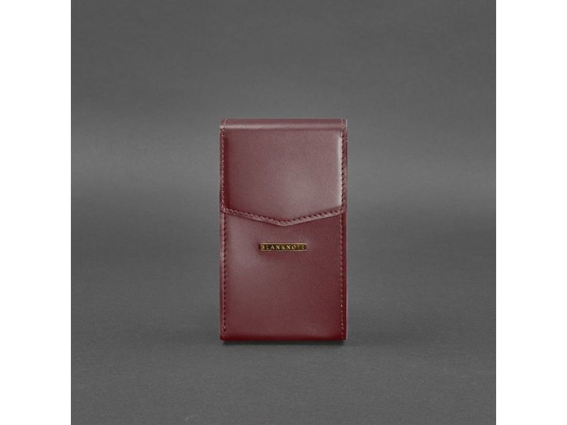 Вертикальная женская кожаная сумка Mini поясная/кроссбоди бордовая, фото 9