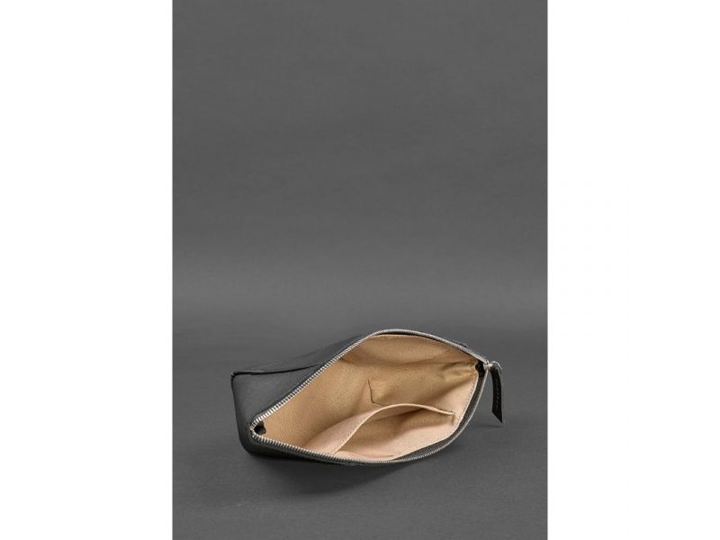 Женская черная кожаная косметичка 2.0 Краст, фото 5