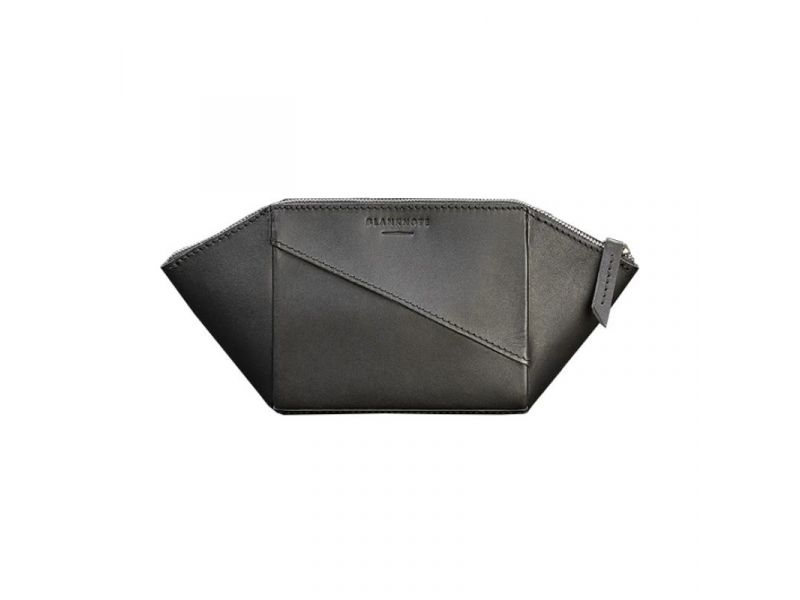 Женская черная кожаная косметичка 2.0 Краст, фото 7