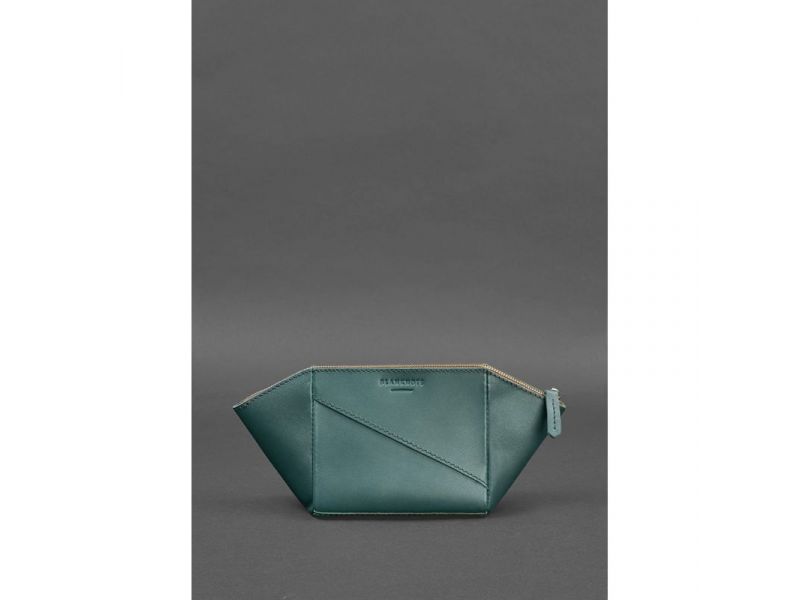 Женская кожаная косметичка 2.0 Краст зеленая, фото 1